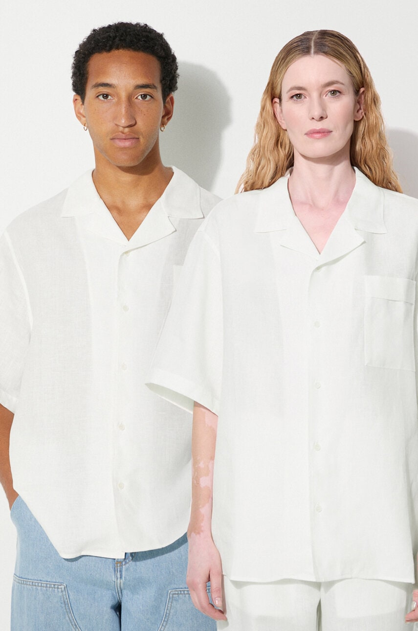Pangaia koszula lniana DNA Linen Camp Collar Shirt