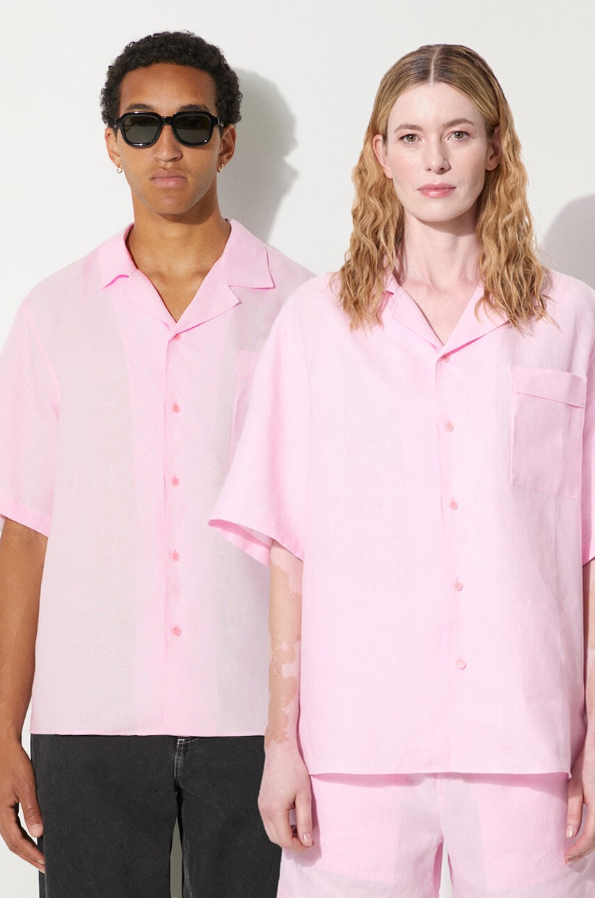 Pangaia koszula lniana DNA Linen Camp Collar Shirt