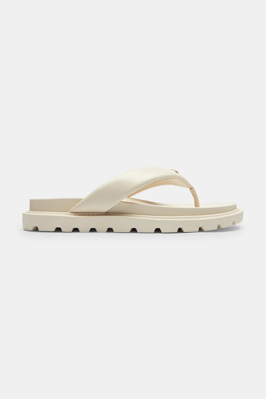 Coach Brynn Leather Thong Sandal japonki na płaskim obcasie damskie skórzane