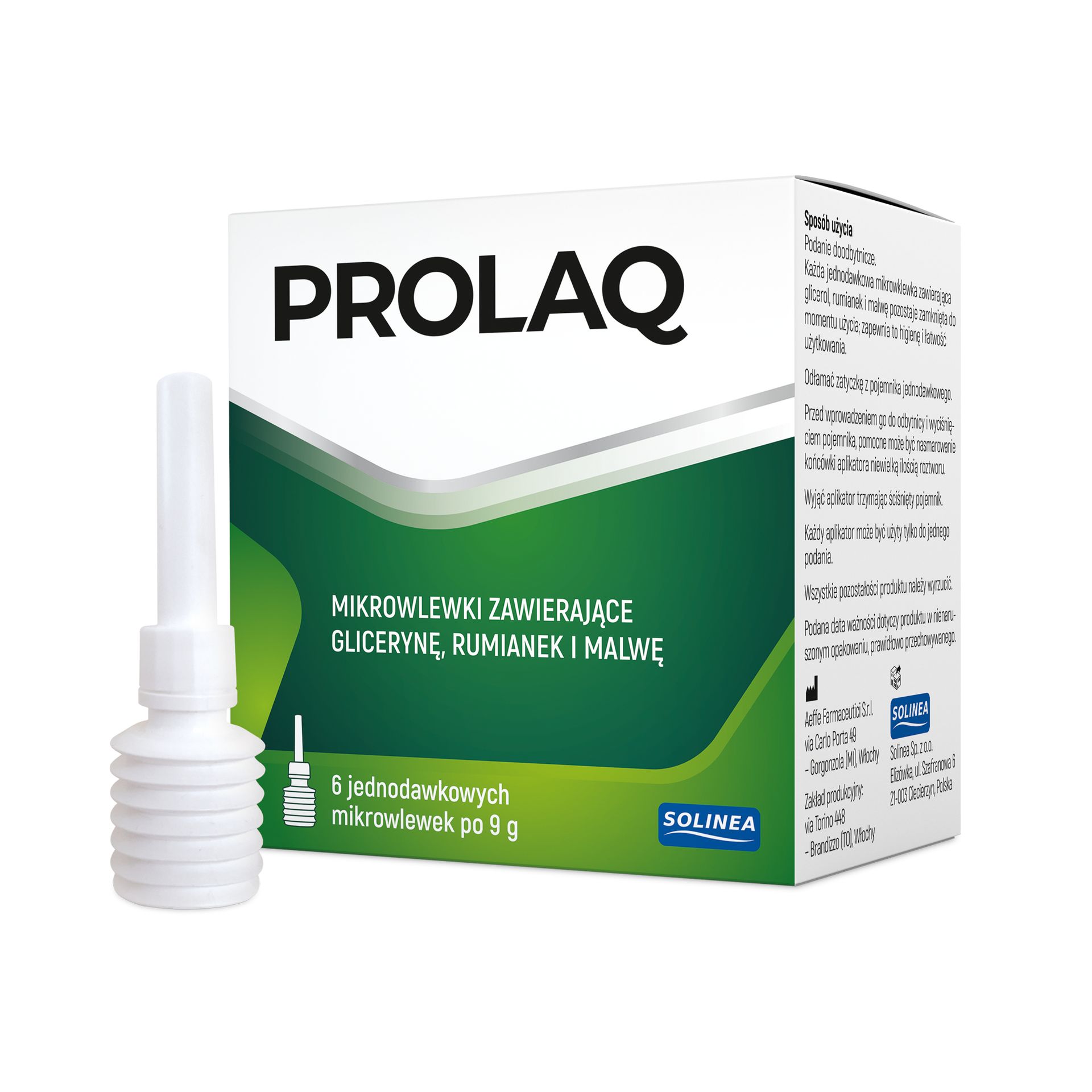 Prolaq, wlewki doodbytnicze, 6 sztuk po 9 g