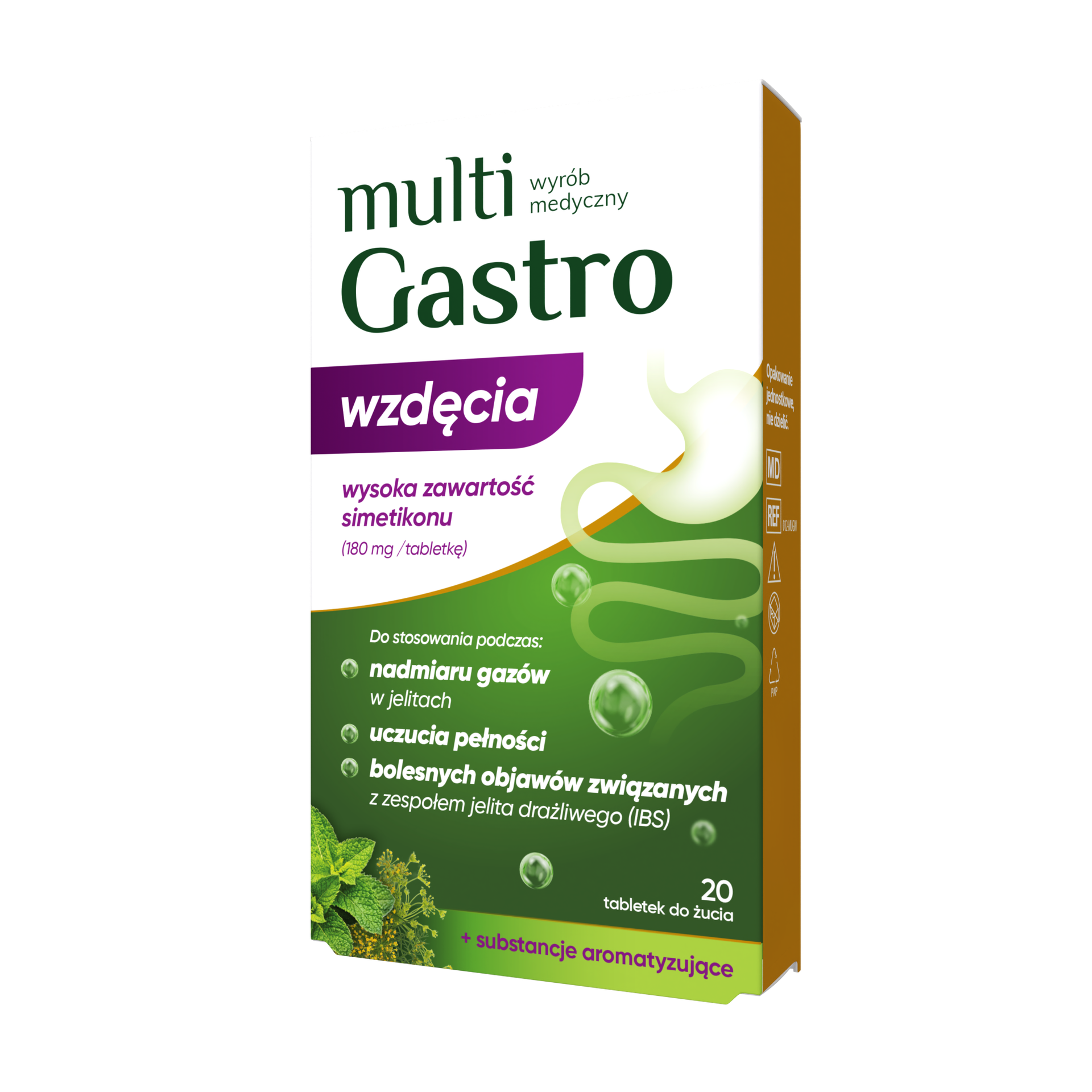 Multi Gastro wzdęcia, tabletki do żucia, 20 sztuk