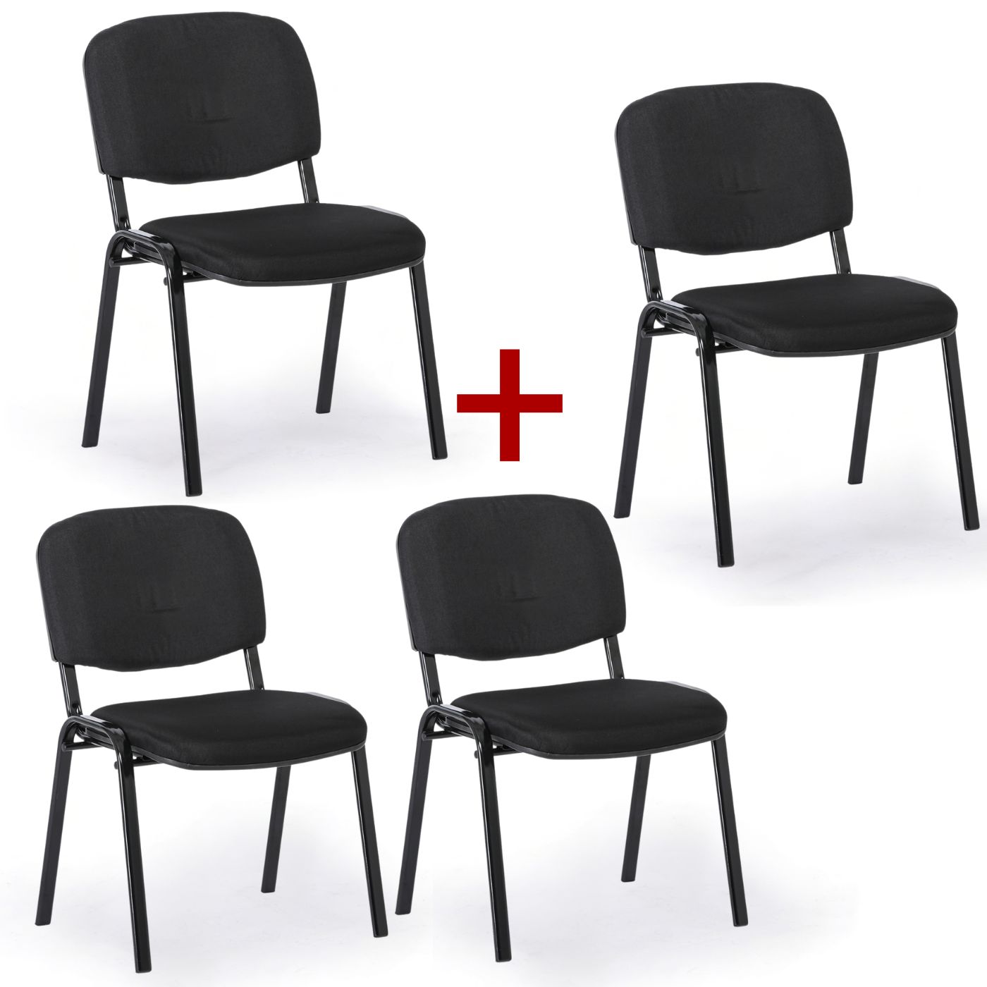 B2B Partner Krzesło konferencyjne VIVA PLUS 3+1 GRATIS - czarne nogi, czarne