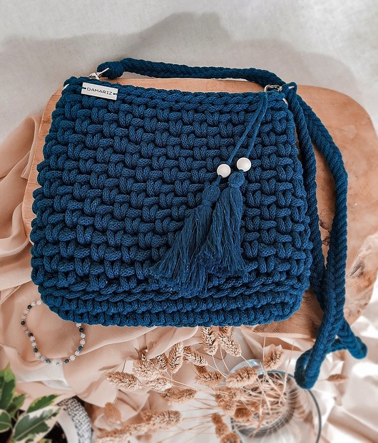 Torebka ze sznurka City bag - petrol