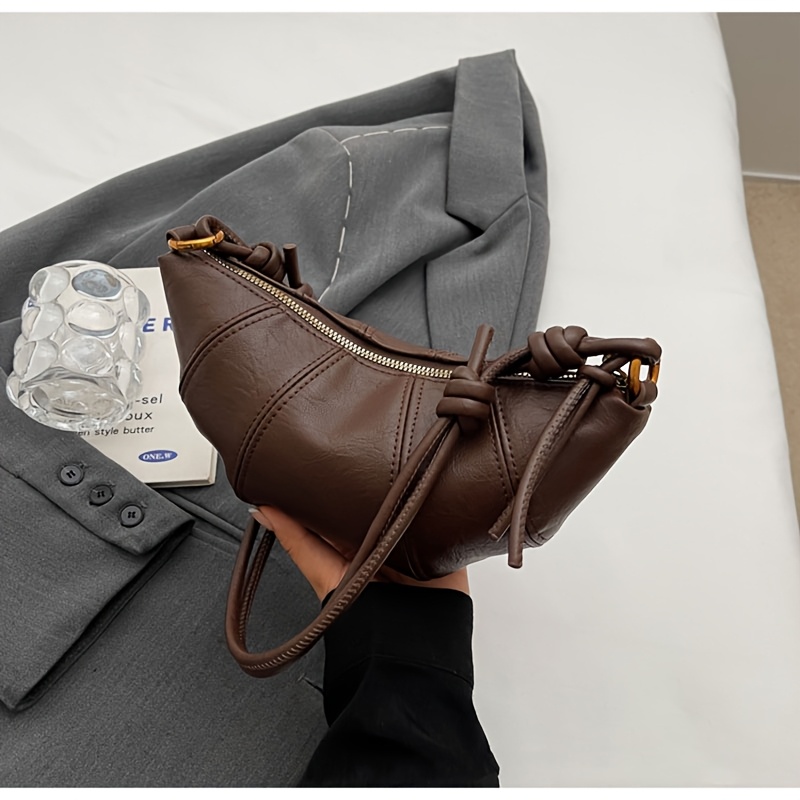 TEMU Damska torba na ramię, torba croissant, torba na telefon do codziennego użytku, torba na ramię typu crossbody, torba typu pierożek, modna