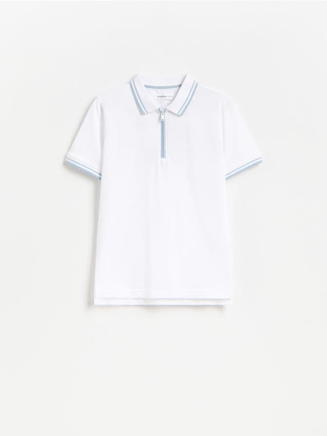Reserved - T-shirt polo - biały