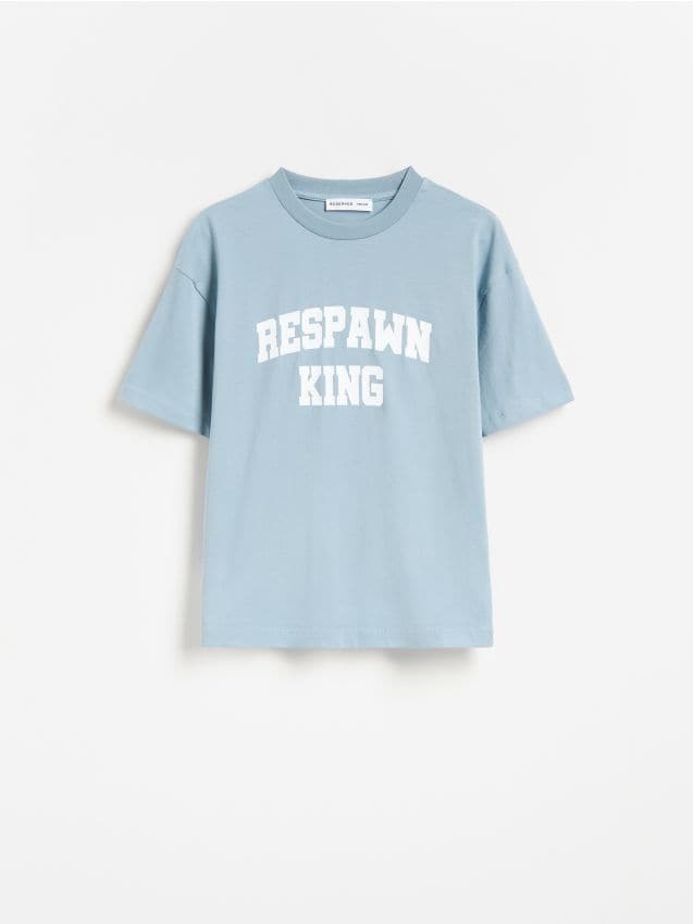 Reserved - Bawełniany t-shirt - niebieski