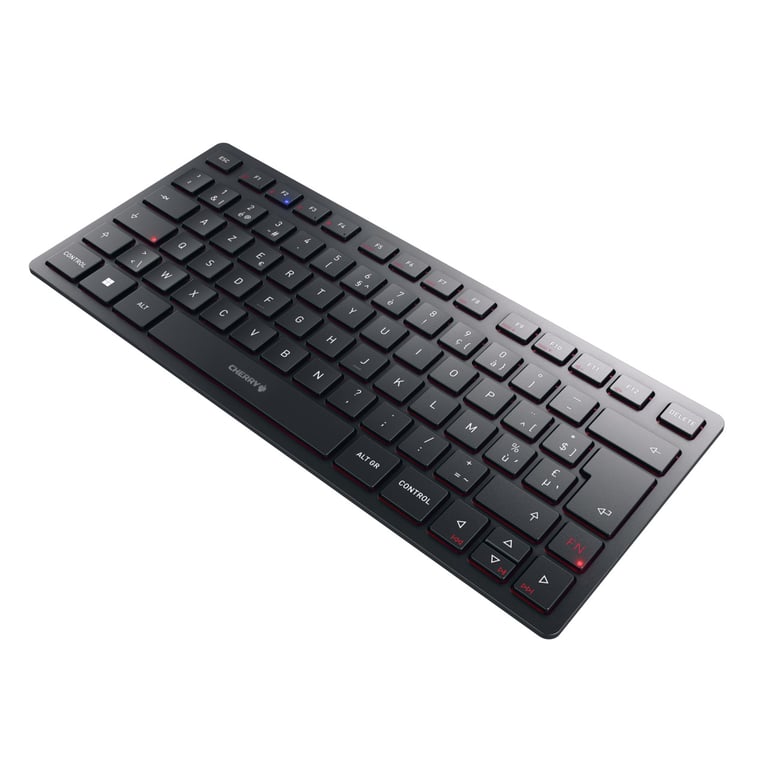 CHERRY KW 9200 MINI klawiatura Uniwersalne USB + RF Wireless + Bluetooth AZERTY Belgijski Czarny JK-9250BE-2