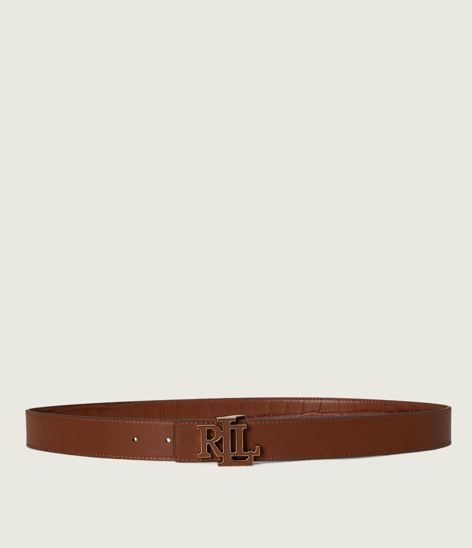 LAUREN RALPH LAUREN Skórzany dwustronny pasek Logo Reversible