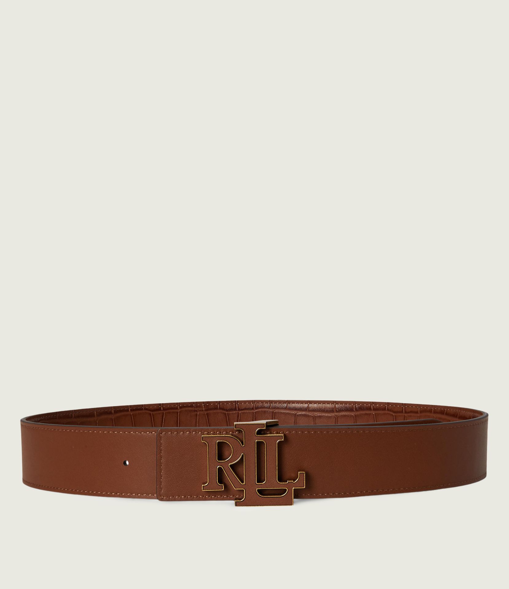 LAUREN RALPH LAUREN Skórzany dwustronny pasek Logo Reversible