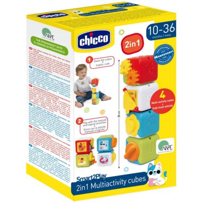 Zabawka edukacyjna CHICCO Smart2Play Kolorowe kostki 2w1 00011857100000