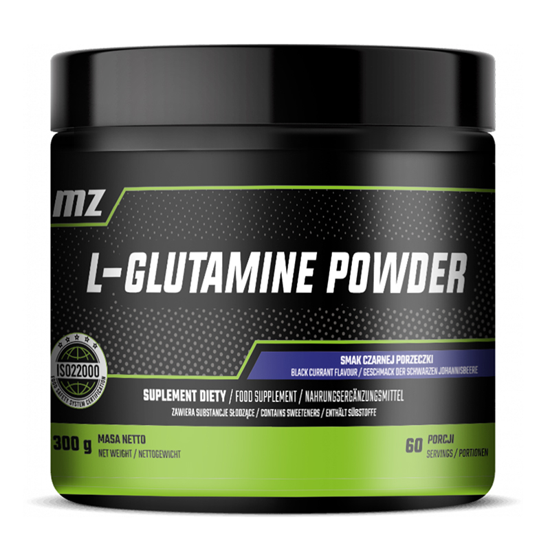 MZ-Store L-Glutamine Powder, L-glutamina, smak czarnej porzeczki, 300 g