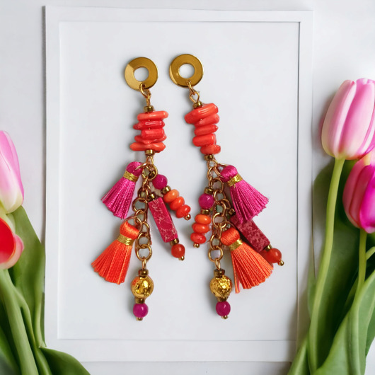 Energetyczne kolczyki Boho : długie i fikuśne