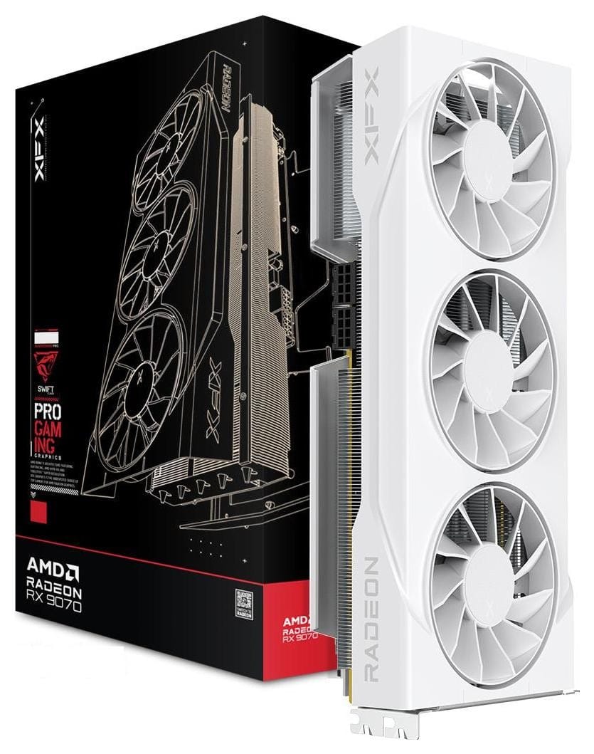 XFX Radeon RX 9070 GRE White Triple Fan Gaming Edition 12GB OC RX-97GRE29W7