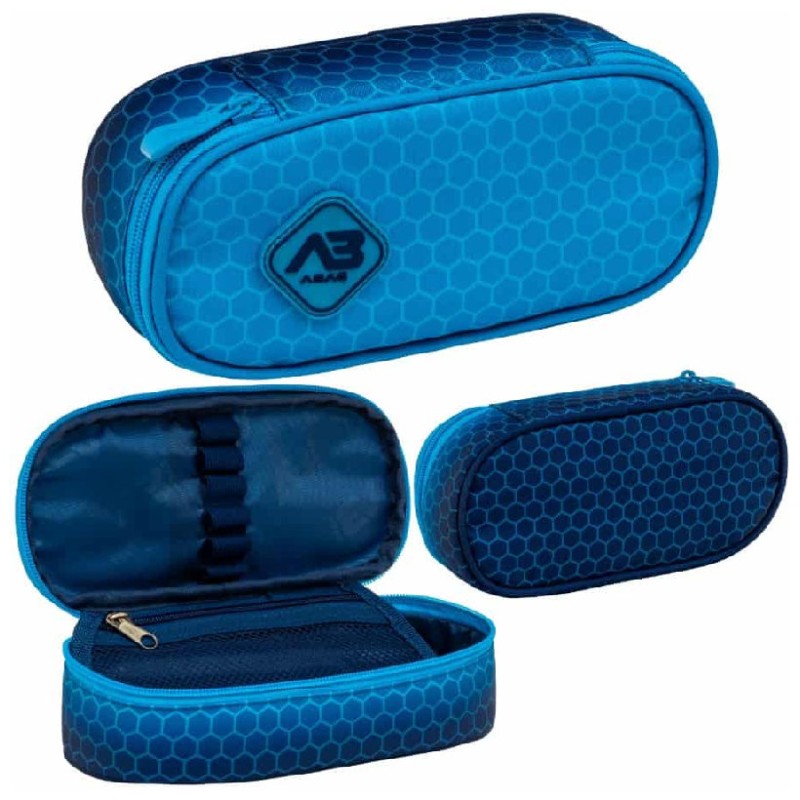 Astrabag Piórnik Jednokomorowy Saszetka Etui Na Przybory Szkolne Hexagon Blue Ombre