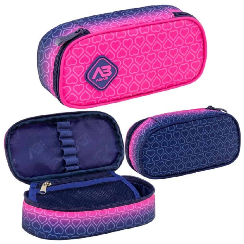 Astrabag Piórnik Jednokomorowy Saszetka Etui Na Przybory Szkolne Hexagon Pink Ombre