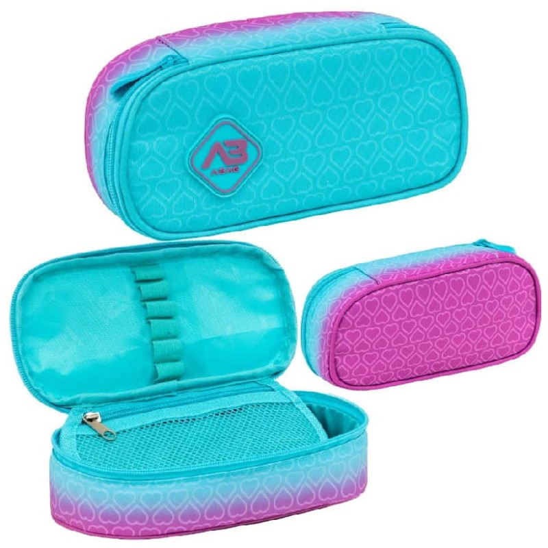 Astrabag Piórnik Jednokomorowy Saszetka Etui Na Przybory Szkolne Hexagon Mint Ombre
