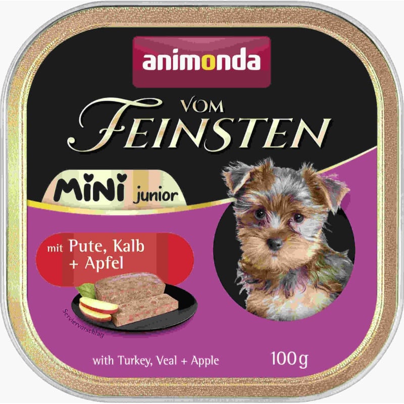 ANIMONDA Vom Feinsten Mini Junior z indykiem, cielęciną i jabłkiem 100g mokra karma dla szczeniąt małych ras