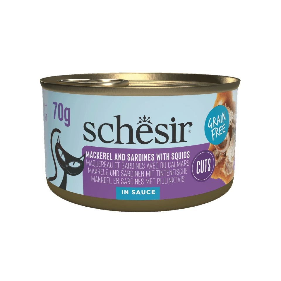 SCHESIR Grill Sardynki i makrela w sosie 70 g karma mokra dla kota