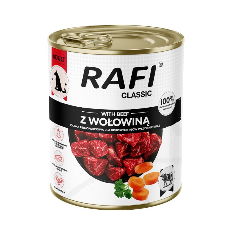 RAFI Classic z wołowiną 800 g mokra karma dla psa