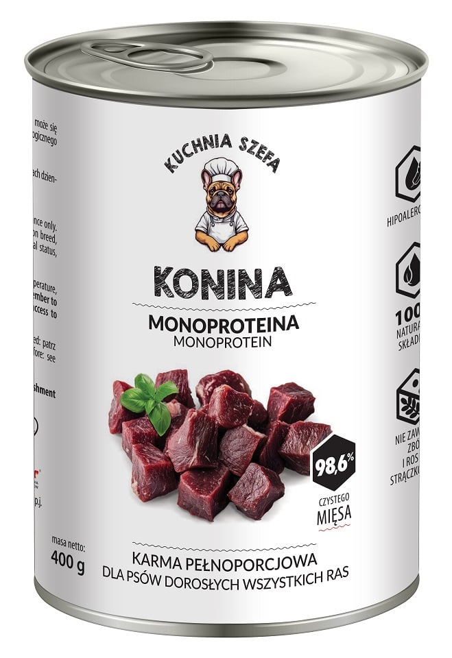 KUCHNIA SZEFA Konina Monoproteinowa karma dla psów wszystkich ras 400 g