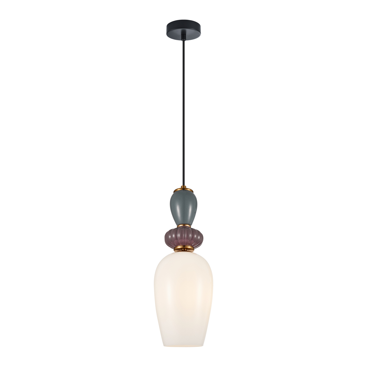 MARTELO lampa wisząca ceramiczna z białym kloszem niebieska fioletowa 1xE27 PND-36545-1A-GD-WH