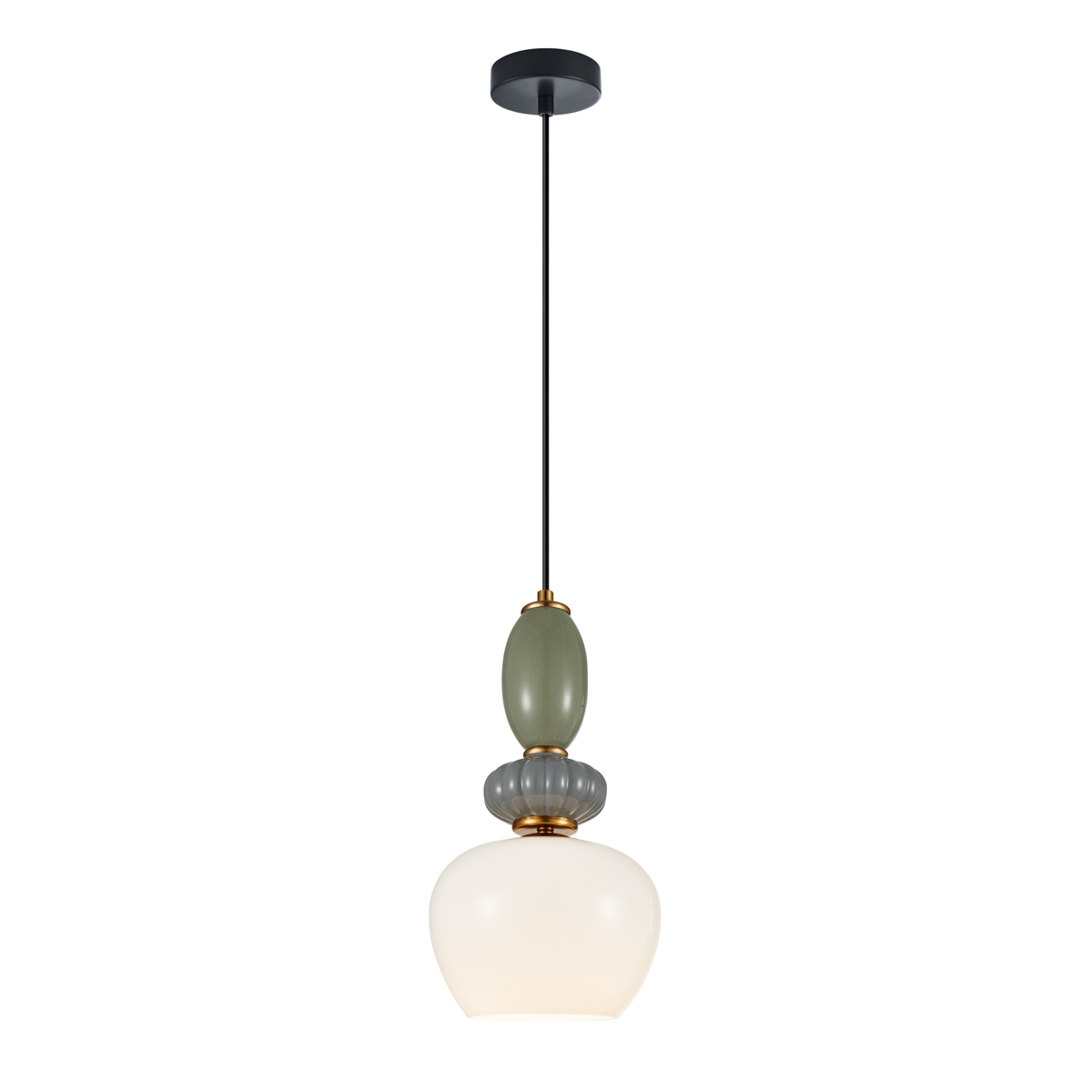 MARTELO lampa wisząca ceramiczna z białym kloszem niebieska zielona 1xE27 PND-36545-1B-GD-WH