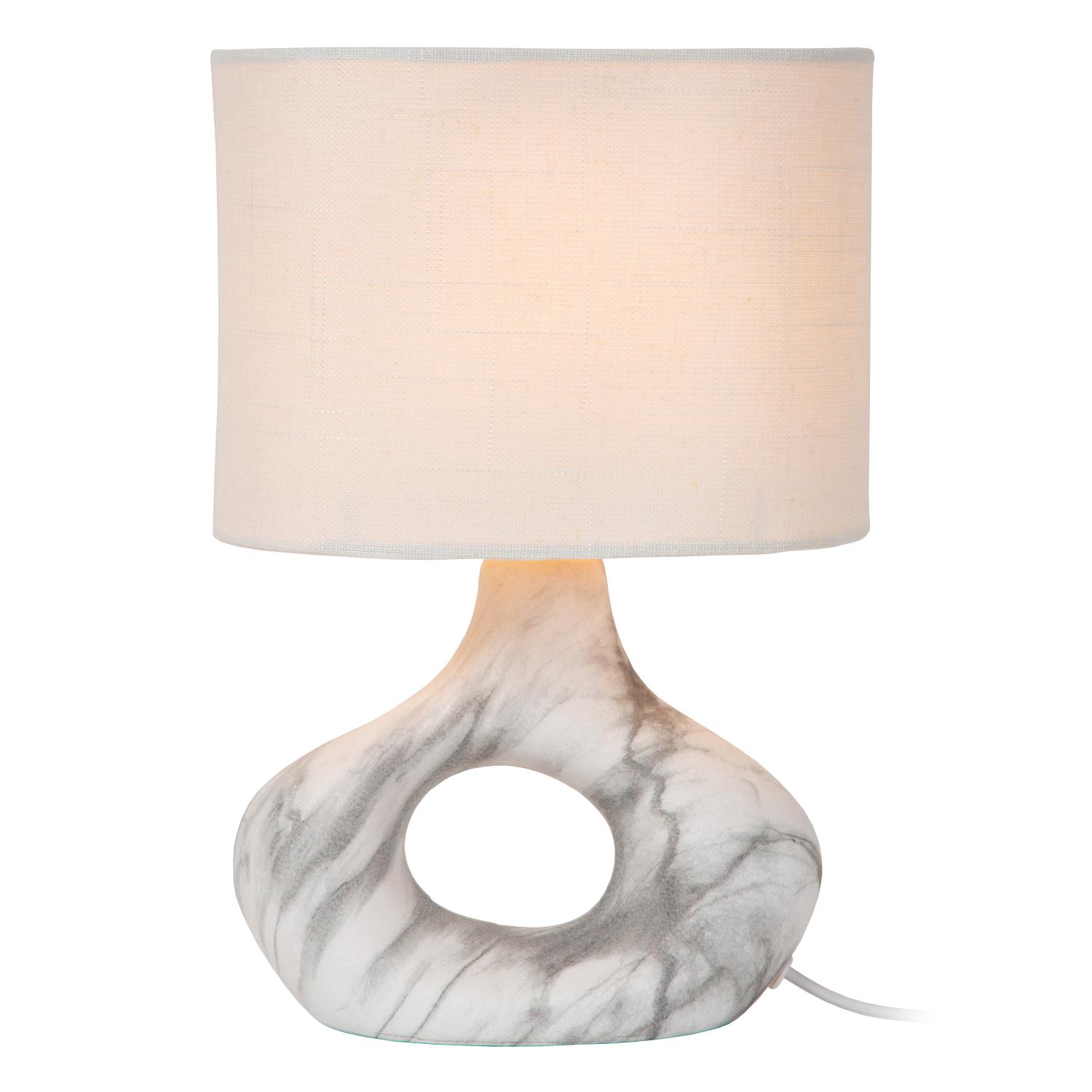 TOMEO lampa stołowa ceramiczna biało-szara owalna 1xE27 LUCIDE 47509/81/31