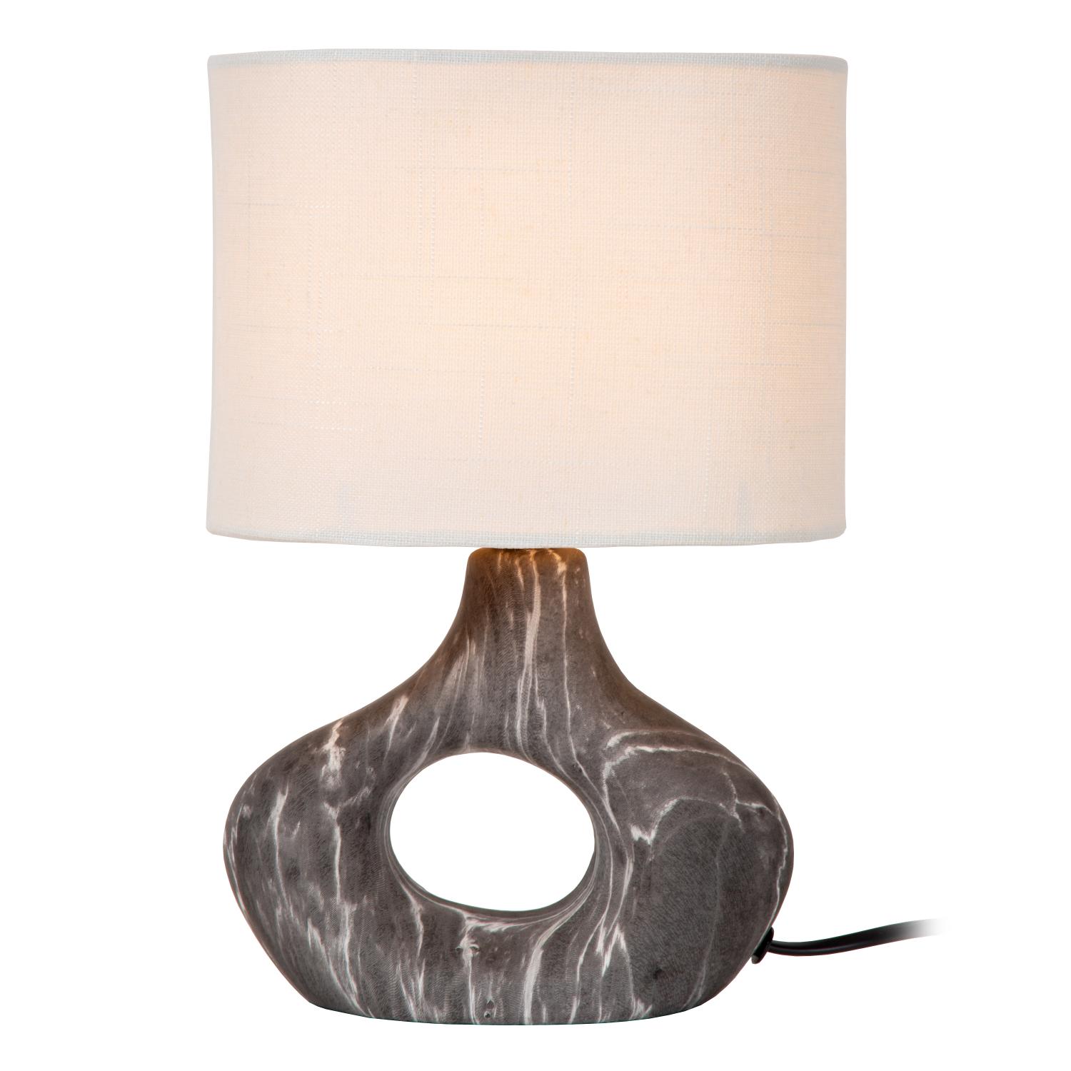 TOMEO lampa stołowa ceramiczna czarno-biała owalna 1xE27 LUCIDE 47509/81/30