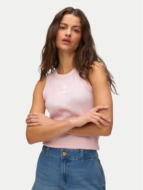 Vero Moda Top Nira 10341982 Różowy jasny Slim Fit