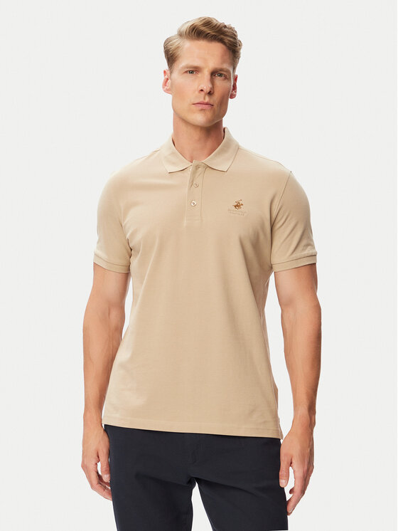 Beverly Hills Polo Club Polo P-SS26M-P450124 Beżowy Regular Fit
