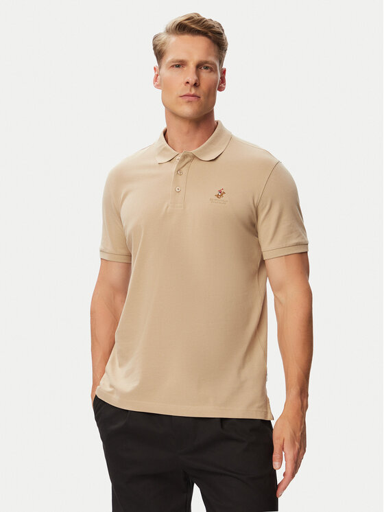 Beverly Hills Polo Club Polo P-SS26M-P42560 Beżowy Regular Fit