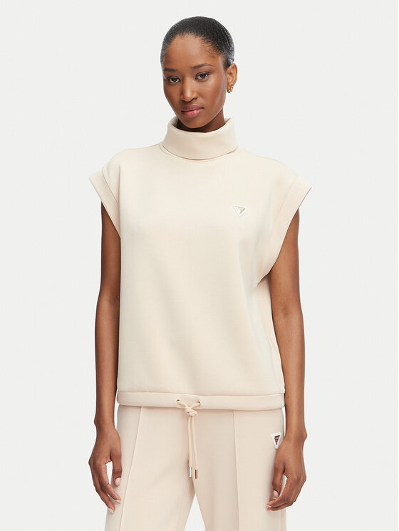 Guess Bluza V6YQ18 K4318 Beżowy Regular Fit