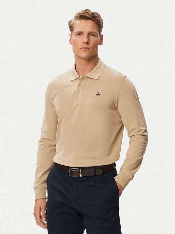 Beverly Hills Polo Club Polo P-SS26M-P424125 Beżowy Regular Fit