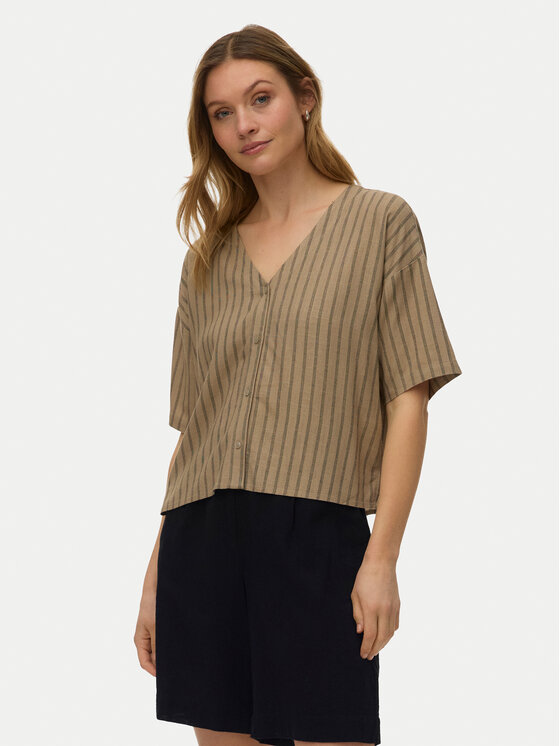 Vero Moda Koszula Rosie 10346914 Brązowy jasny Loose Fit