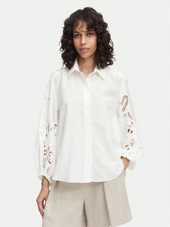 ACCESS FASHION Koszula 63-7039-678 Biały Relaxed Fit