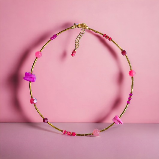 Naszyjnik PINK : choker : summer collection :: RÓZOWY NASZYJNIK