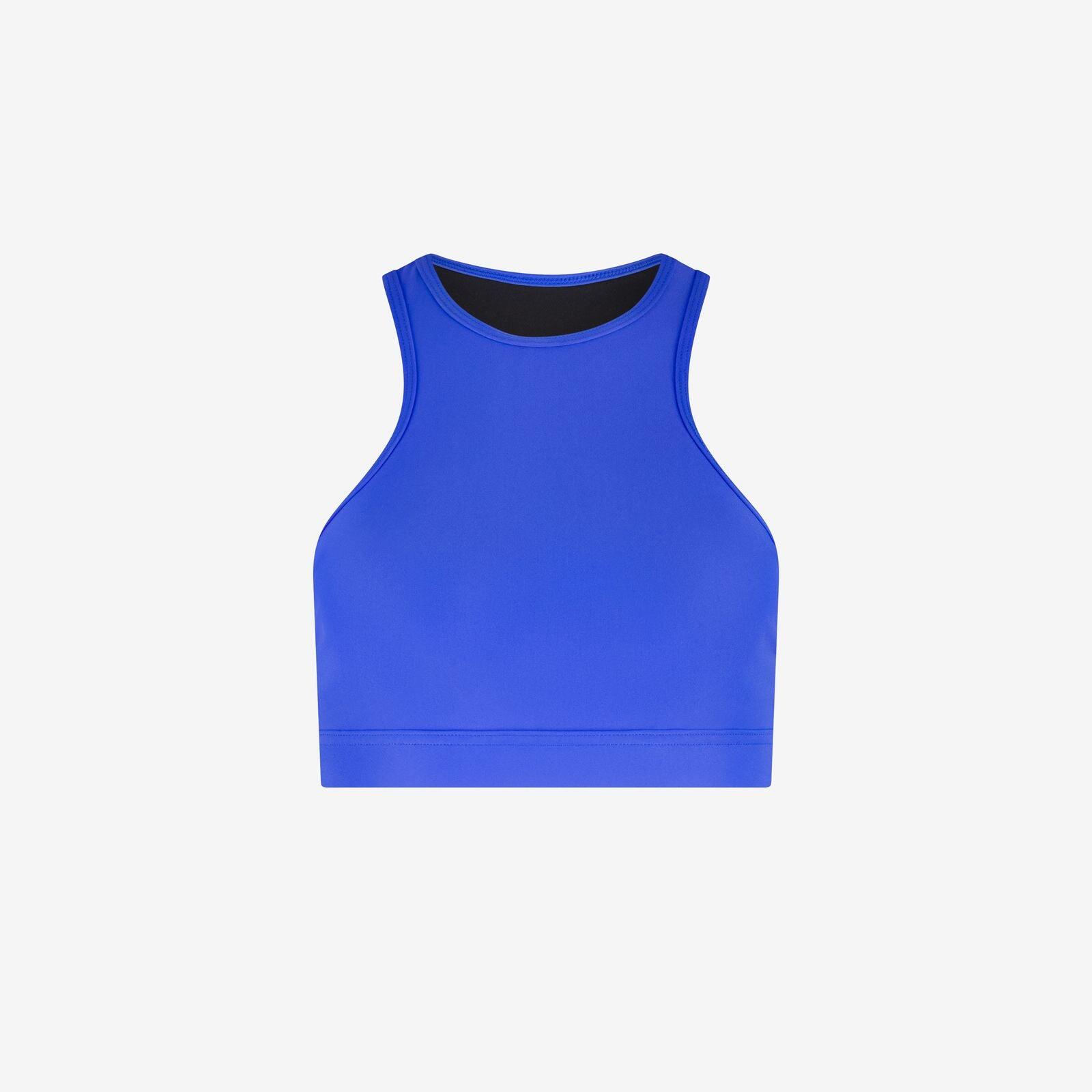 Damski bikini top racerfront wiązany do pływania & surfingu - Niebieski