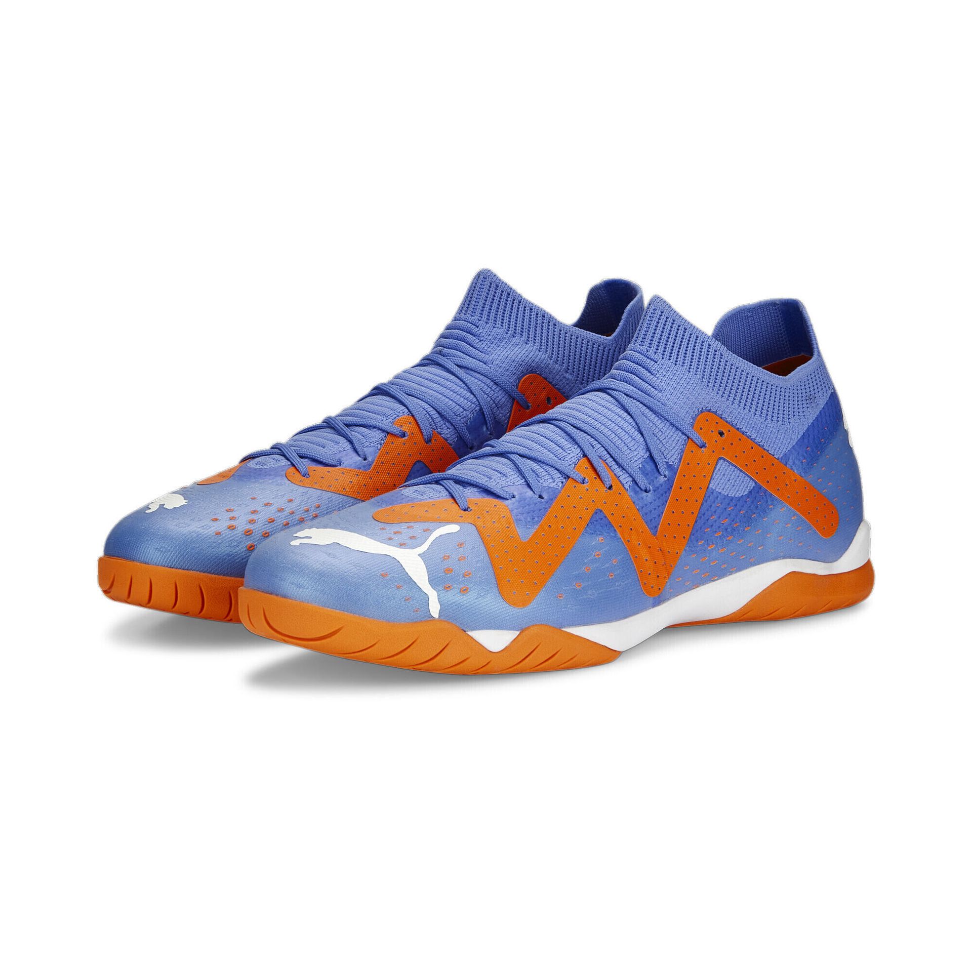 PUMA Męskie buty piłkarskie Future Match It, Blue Glimmer Puma White Ultra Orange, 47 EU