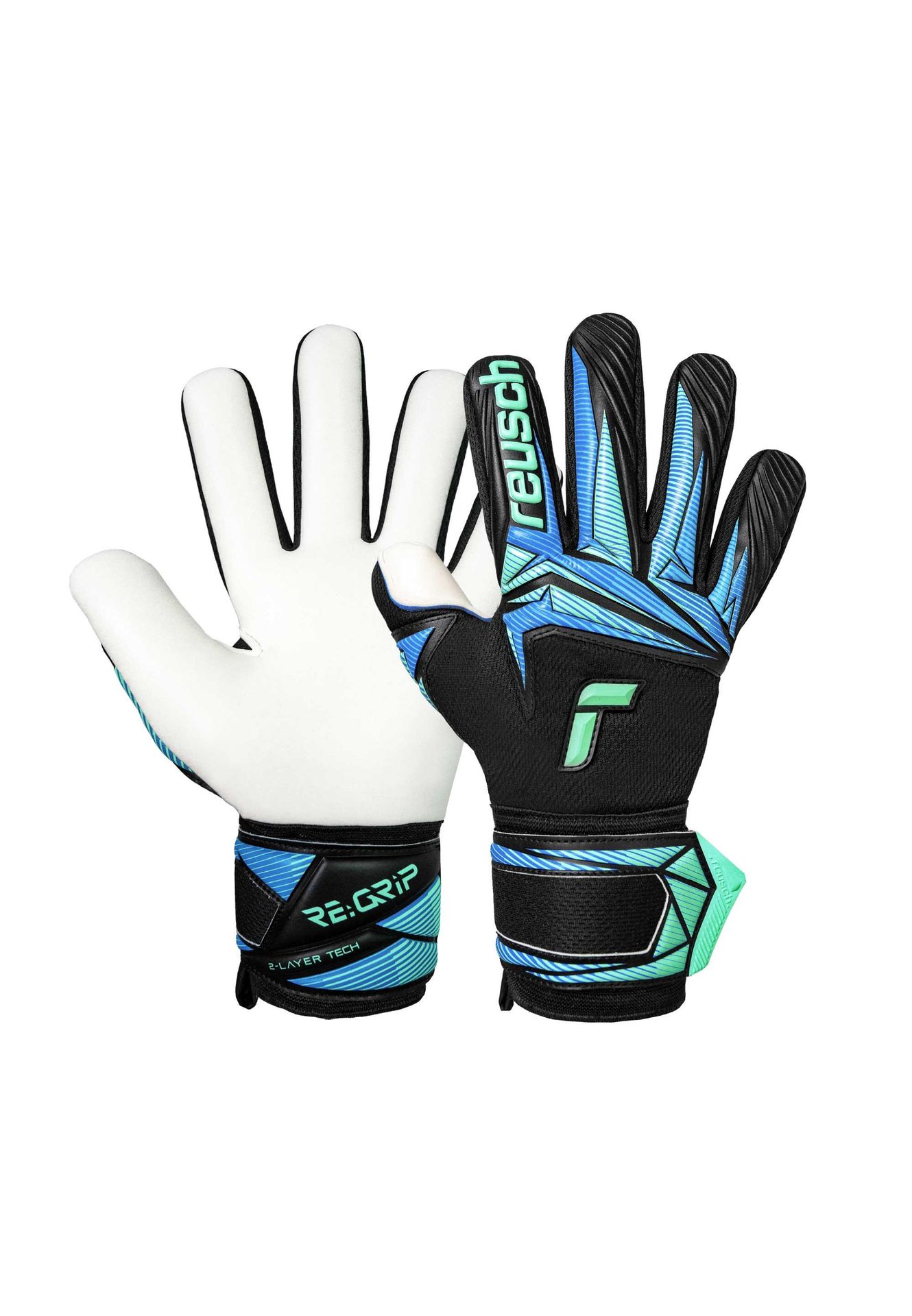 Rękawice bramkarskie Reusch Attrakt RE:GRIP NC black/ocean light