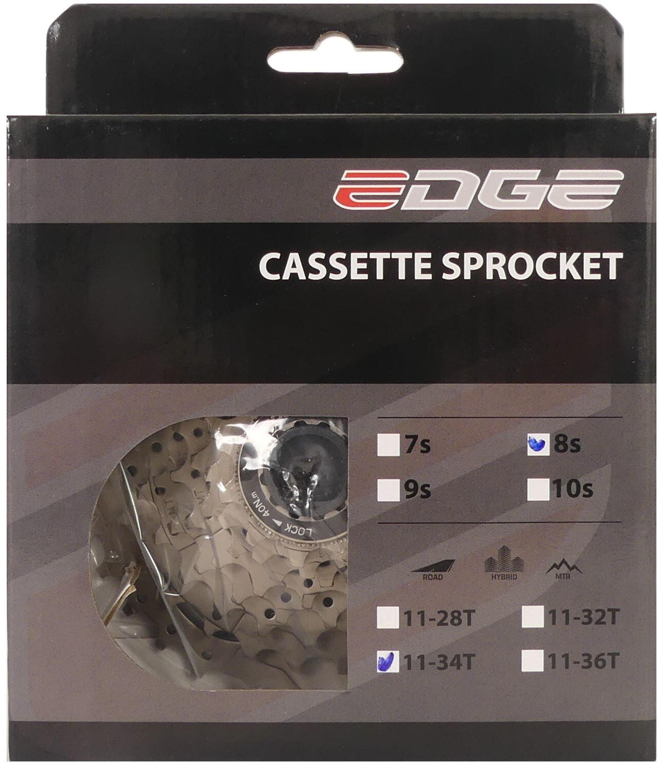 Kaseta Edge 8-biegowa CS-M5008 11-34T srebrna