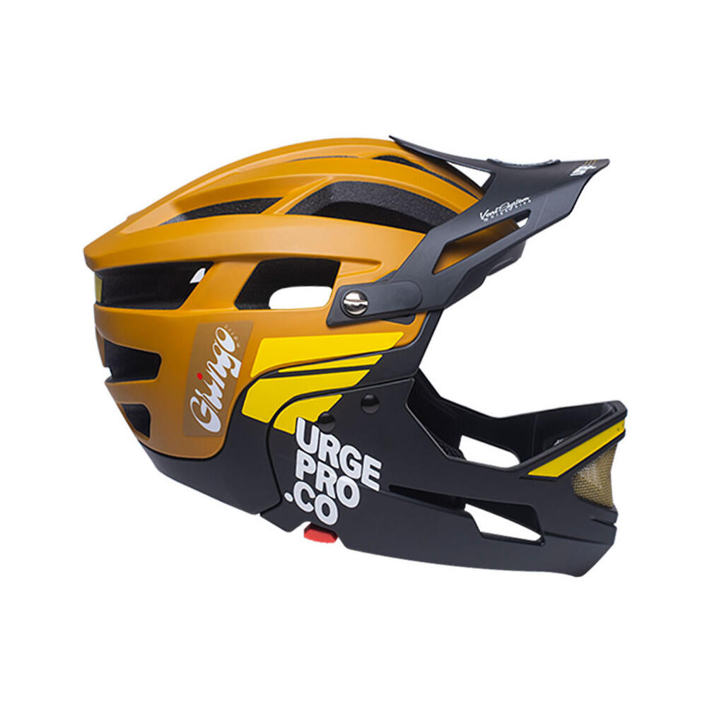 Kask MTB Gringo de la Sierra brązowo-czarny z odpinaną osłoną podbródka
