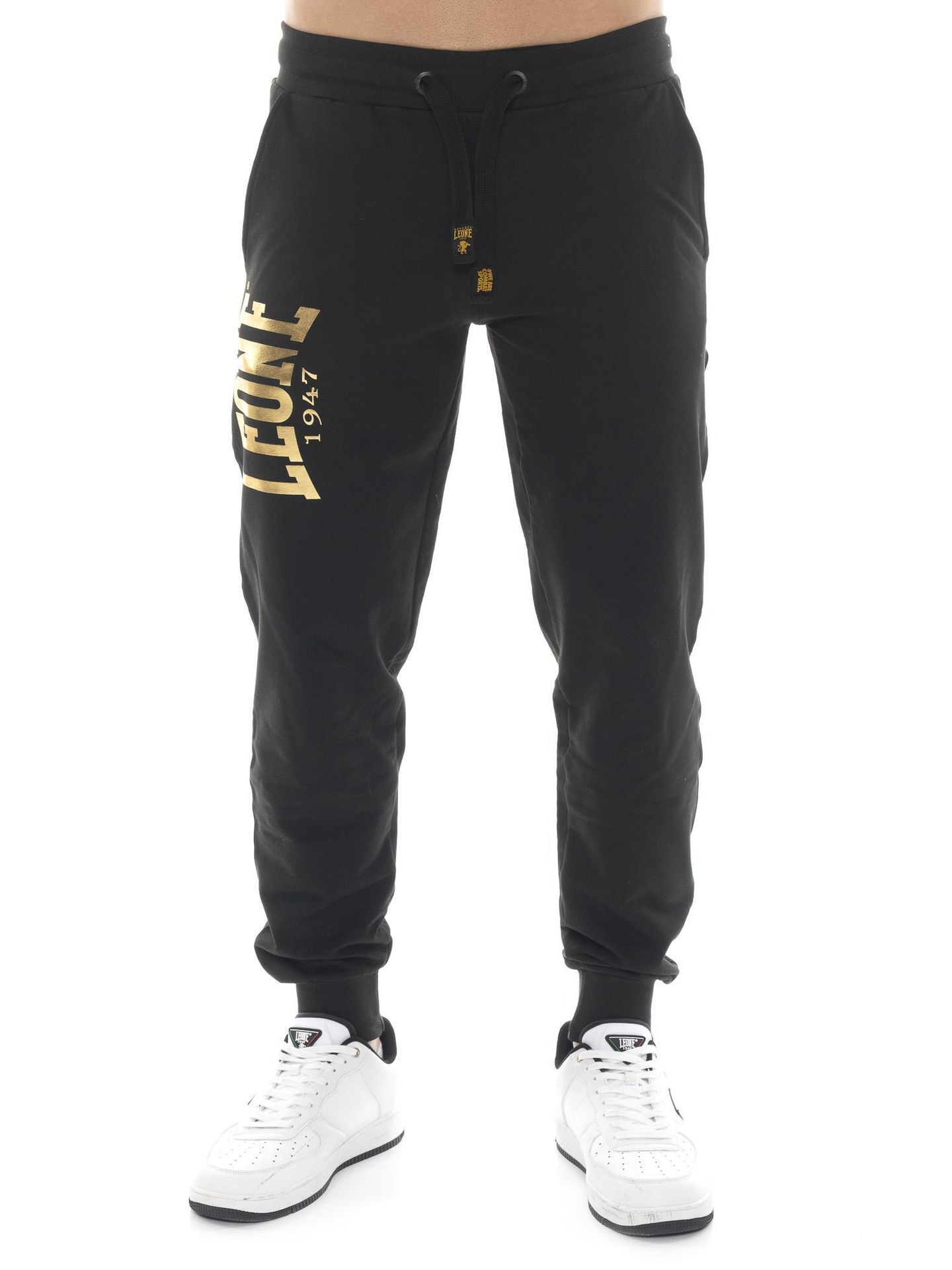 Spodnie męskie Leone 1947 Apparel na zimę ze ściągaczami złoty detal