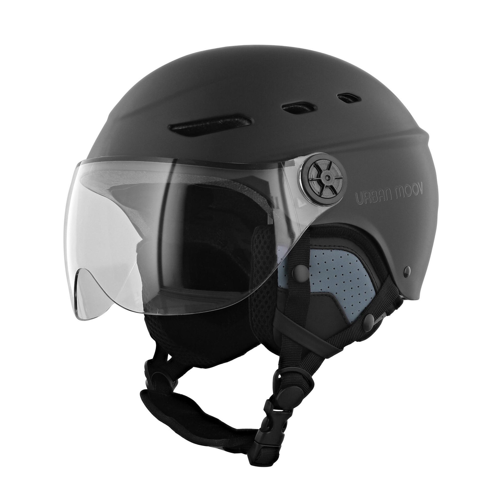 Kask Visor marki T'nB z osłoną, rozmiar M (obwód głowy 54-58 cm) - czarny