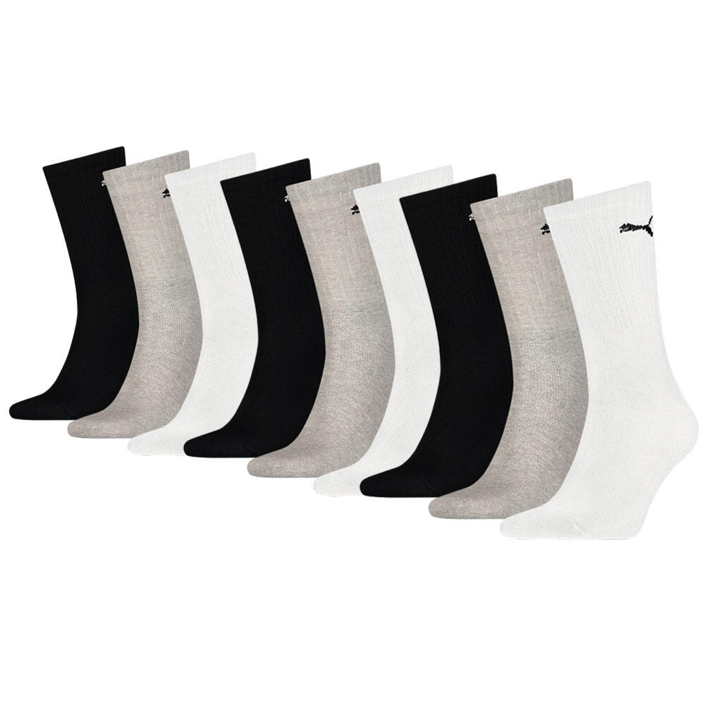 Skarpety sportowe unisex - 9 par - Szare/Białe/Czarne