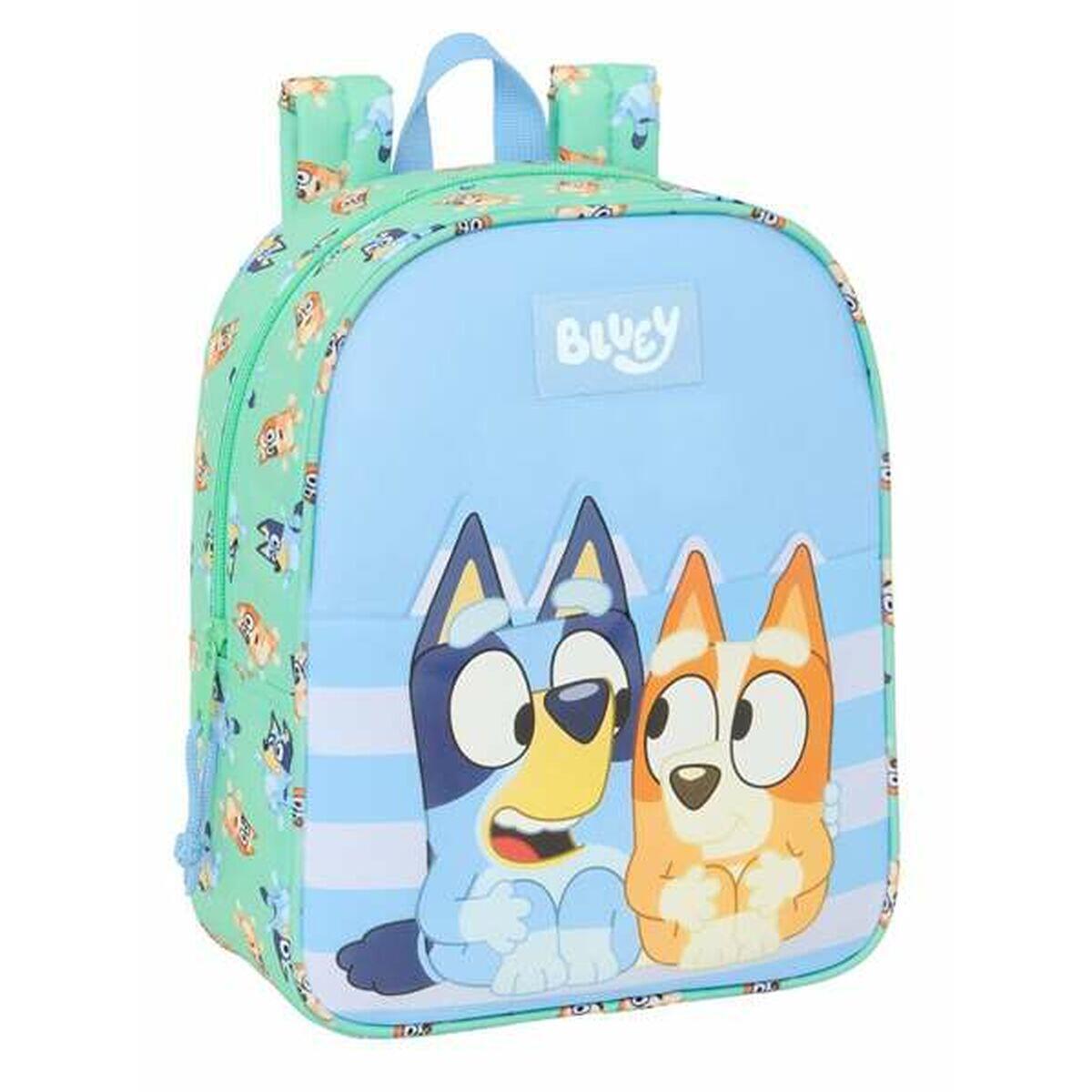 Safta BLUEY SISTERS plecak dziecięcy, plecak dziecięcy, plecak szkolny, odpowiedni do samochodu, idealny do przedszkola, wygodny i wszechstronny, jakość i wytrzymałość, 22 x 10 x 27 cm, Woda zielona