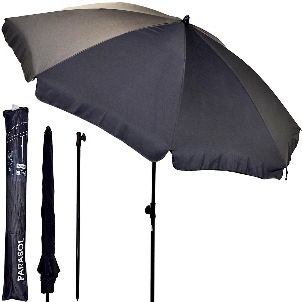 Parasol ogrodowy ProGarden 185 cm, 8 ramienny, regulacja kąta nachylenia, ochrona UPF 30+, kremowy