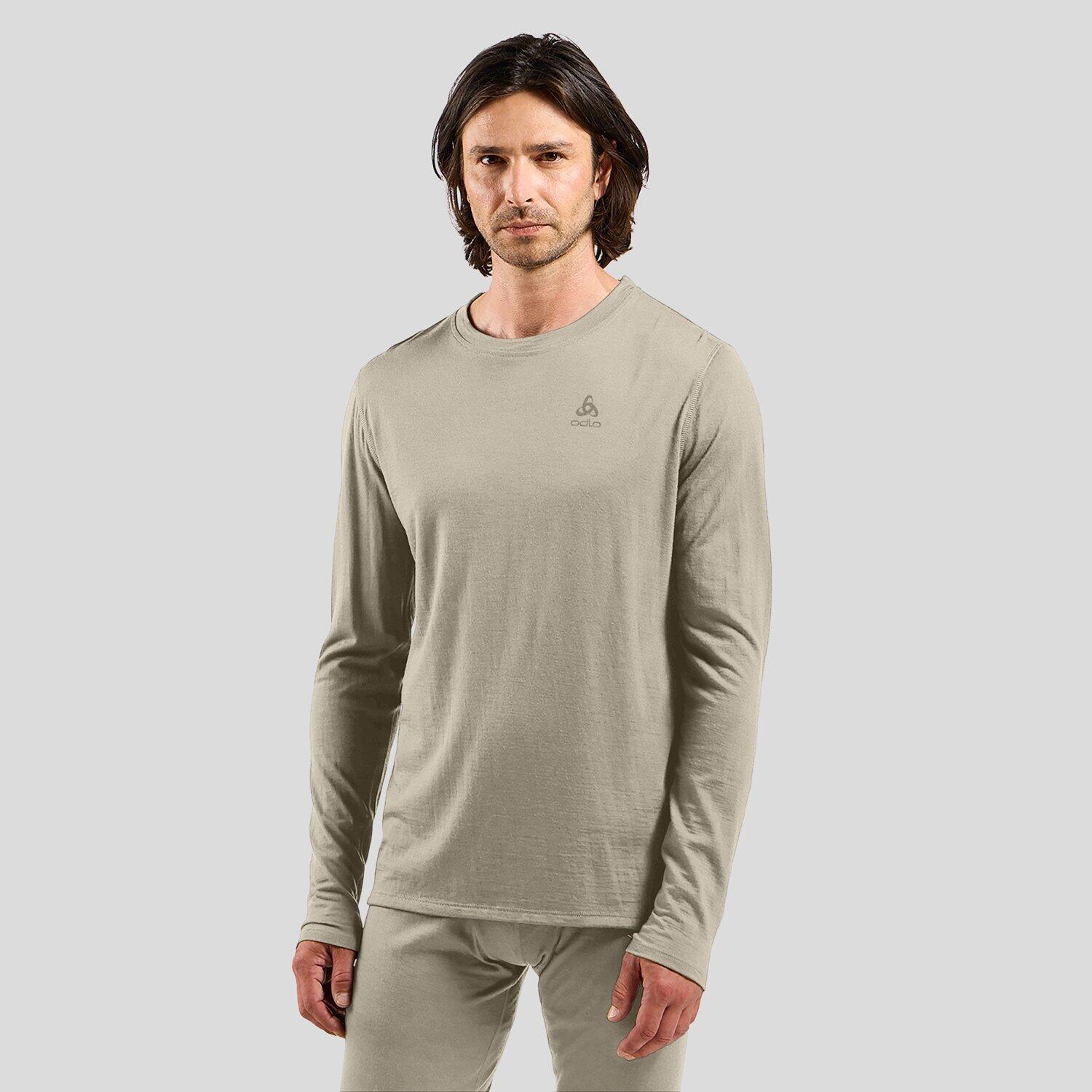 Bielizna termoaktywna z krótkim rękawem Odlo BL TOP crew neck l/s MERINO 160 roz. L Ciemnoszary