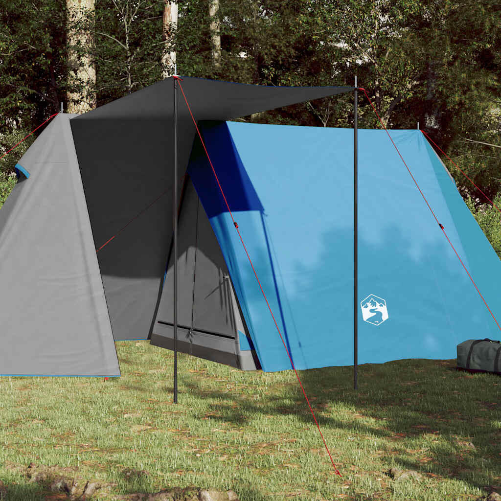 vidaXL Namiot kempingowy, 3-os., niebieski, 465x220x170 cm, tafta 185T