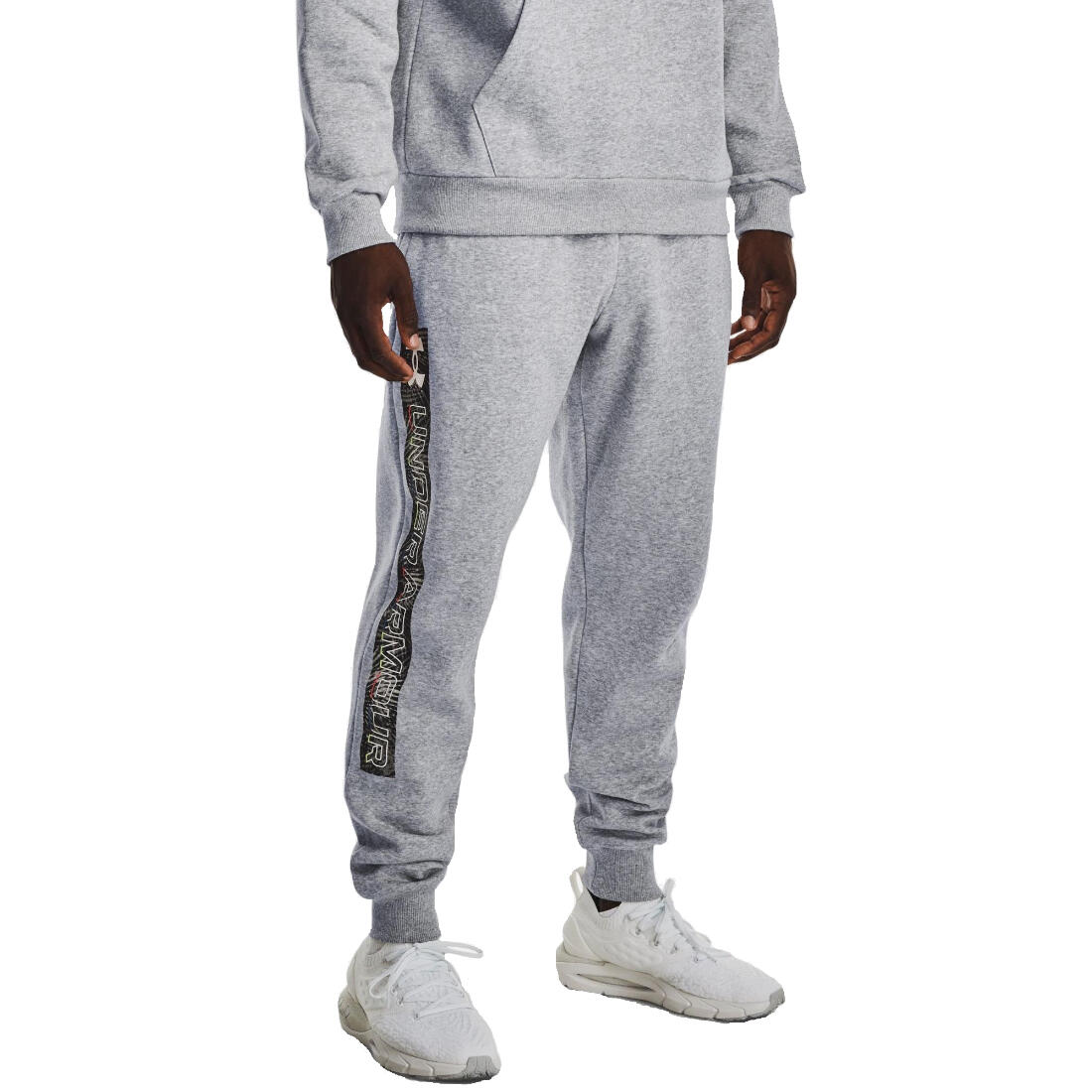 Męskie spodnie Under Armour Rival Fleece Graphic Joggers 1370351-011 XXL