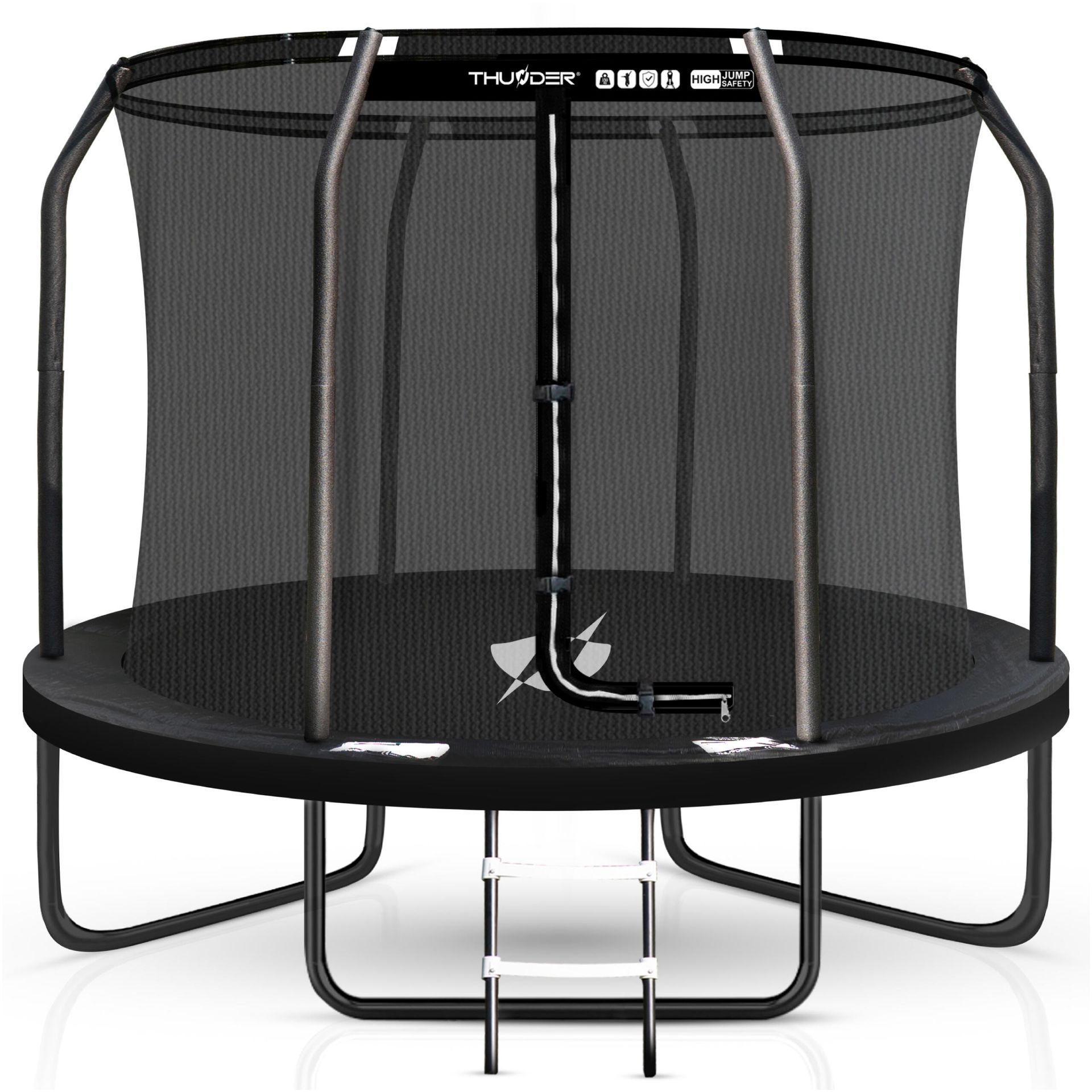 Trampolina ogrodowa THUNDER 8ft 244 cm dla dzieci z siatką wewnętrzną i drabinką
